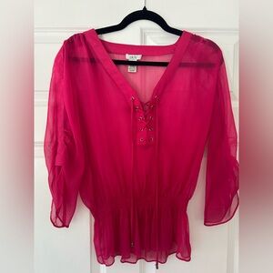 Vintage Y2K Caché Blouse XS (Fits Small) – Sheer‎ Top